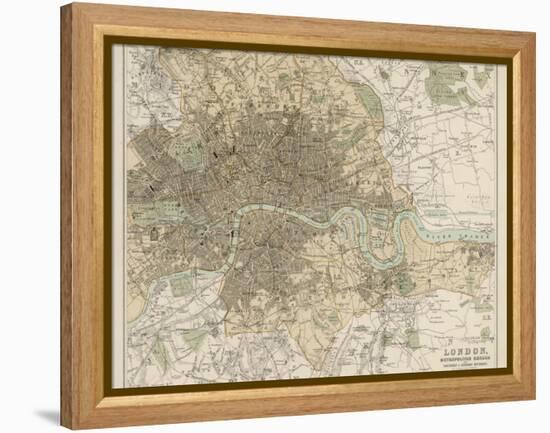 Map of London and Its Suburbs-J. Bartholomew-Framed Premier Image Canvas