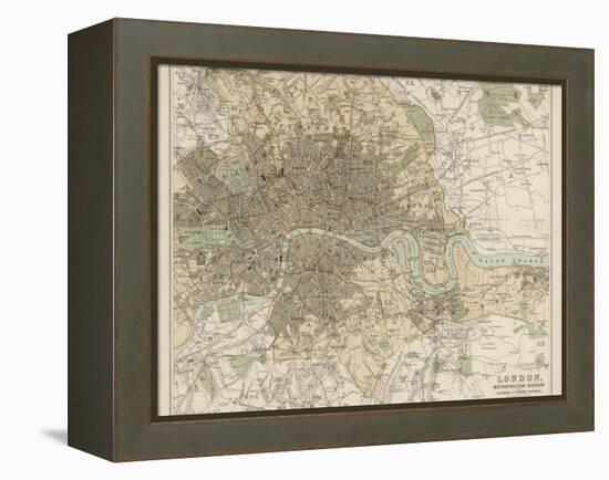 Map of London and Its Suburbs-J. Bartholomew-Framed Premier Image Canvas