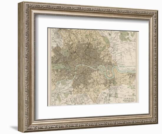 Map of London and Its Suburbs-J. Bartholomew-Framed Photographic Print