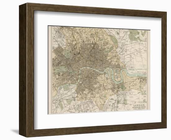 Map of London and Its Suburbs-J. Bartholomew-Framed Photographic Print