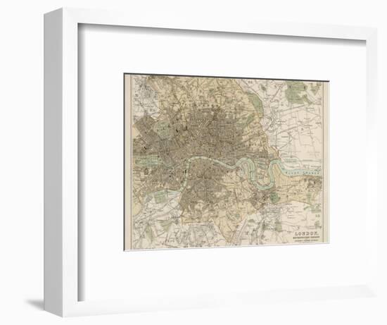 Map of London and Its Suburbs-J. Bartholomew-Framed Photographic Print