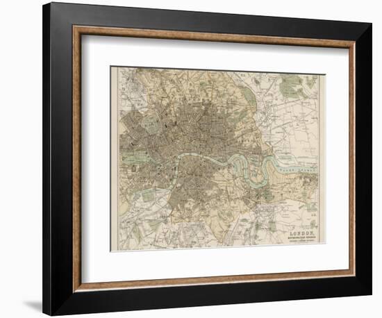 Map of London and Its Suburbs-J. Bartholomew-Framed Photographic Print