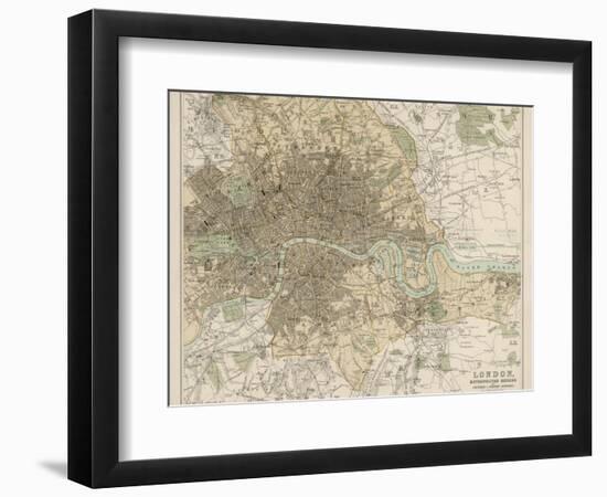 Map of London and Its Suburbs-J. Bartholomew-Framed Photographic Print