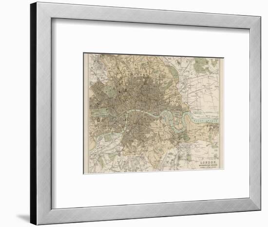 Map of London and Its Suburbs-J. Bartholomew-Framed Photographic Print