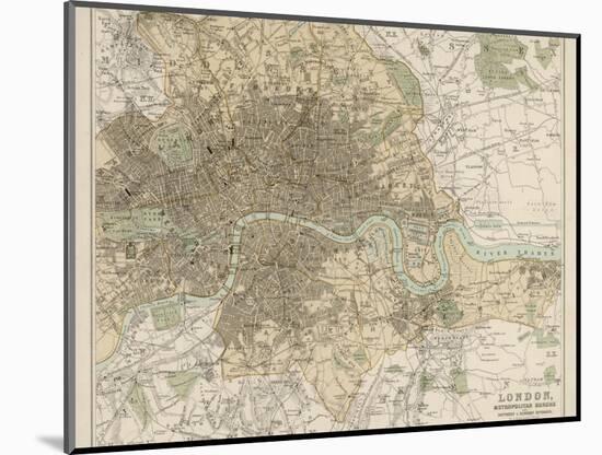 Map of London and Its Suburbs-J. Bartholomew-Mounted Photographic Print