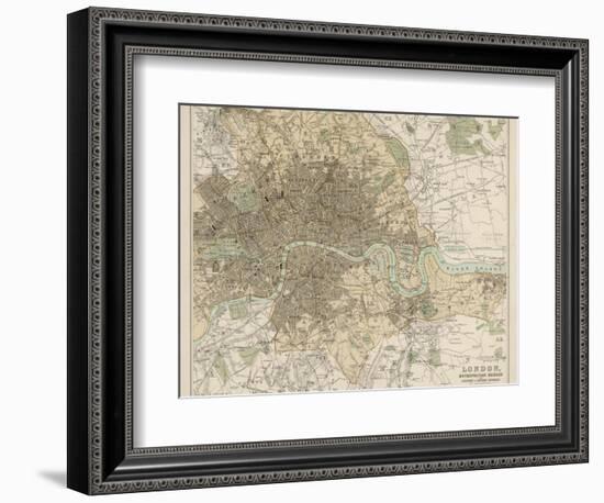 Map of London and Its Suburbs-J. Bartholomew-Framed Photographic Print