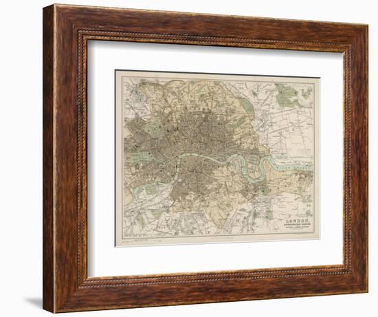 Map of London and Its Suburbs-J. Bartholomew-Framed Art Print