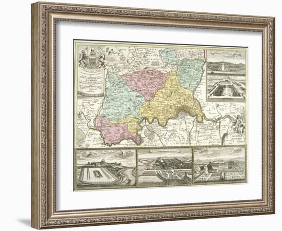 Map of London and Surrounding Counties, 1710-null-Framed Giclee Print