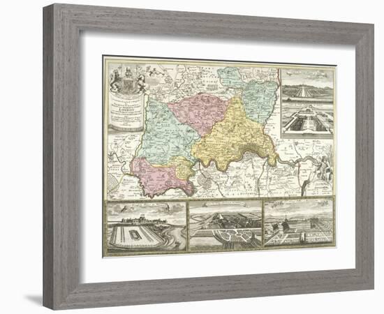 Map of London and Surrounding Counties, 1710-null-Framed Giclee Print