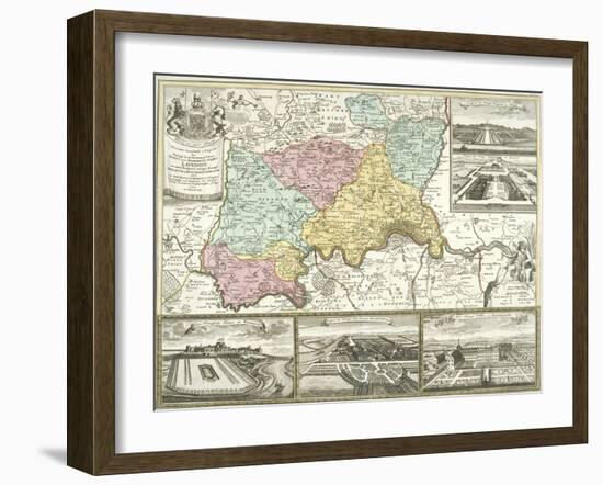 Map of London and Surrounding Counties, 1710-null-Framed Giclee Print