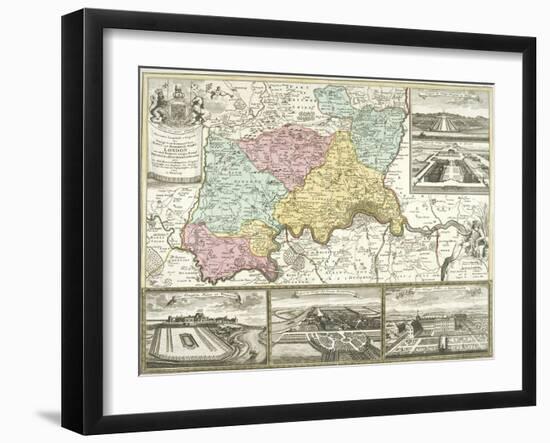 Map of London and Surrounding Counties, 1710-null-Framed Giclee Print