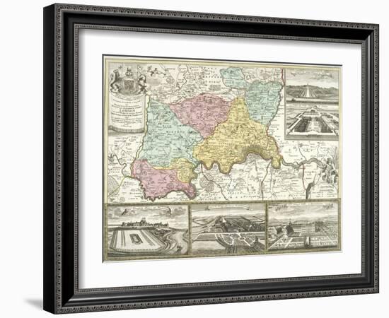 Map of London and Surrounding Counties, 1710-null-Framed Giclee Print