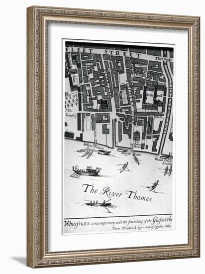 Map of London Featuring Whitefriars, 1682-Morden & Lea-Framed Giclee Print