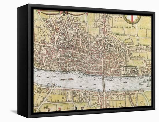 Map of London, from 'Civitates Orbis Terrarum', by Georg Braun (1542-1622) and Frans Hogenburg…-Joris Hoefnagel-Framed Premier Image Canvas