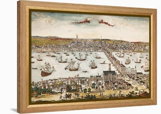 Map of London in 18th C-null-Framed Stretched Canvas