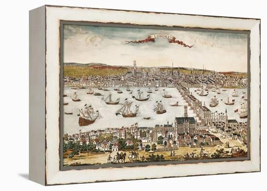 Map of London in 18th C-null-Framed Stretched Canvas