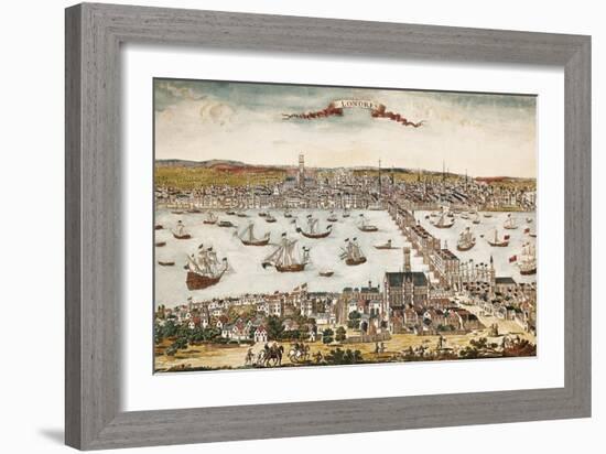 Map of London in 18th C-null-Framed Premium Giclee Print