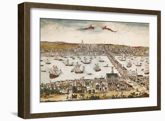 Map of London in 18th C-null-Framed Premium Giclee Print