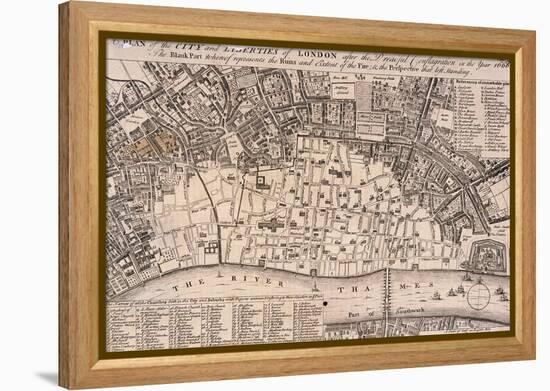 Map of London-Wenceslaus Hollar-Framed Premier Image Canvas