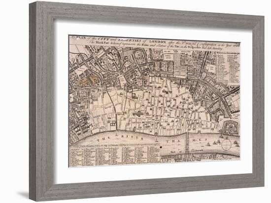 Map of London-Wenceslaus Hollar-Framed Giclee Print