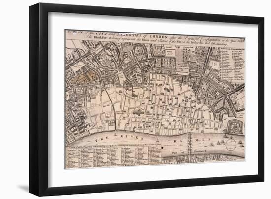 Map of London-Wenceslaus Hollar-Framed Giclee Print