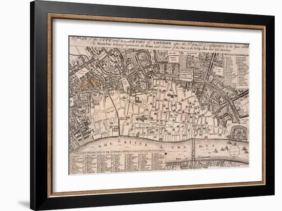 Map of London-Wenceslaus Hollar-Framed Giclee Print