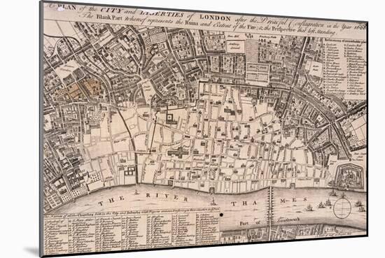 Map of London-Wenceslaus Hollar-Mounted Giclee Print