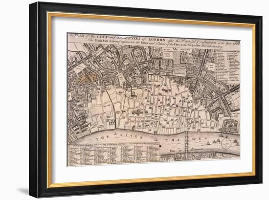 Map of London-Wenceslaus Hollar-Framed Giclee Print