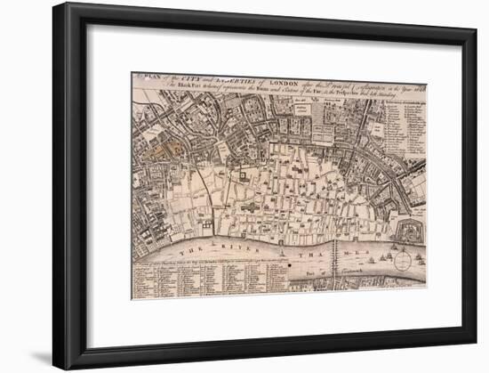 Map of London-Wenceslaus Hollar-Framed Giclee Print