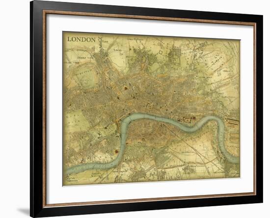 Map of London-Vision Studio-Framed Premium Giclee Print
