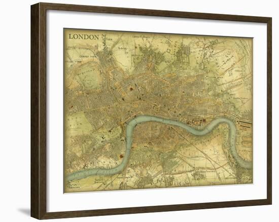 Map of London-Vision Studio-Framed Premium Giclee Print