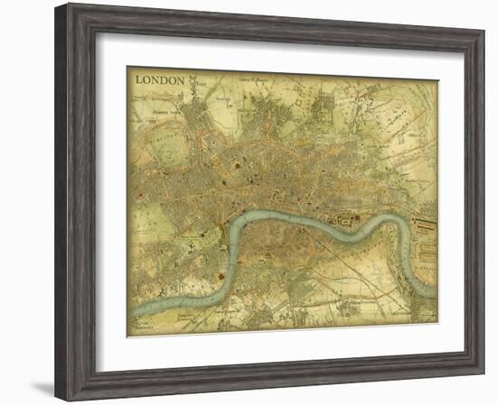 Map of London-Vision Studio-Framed Premium Giclee Print