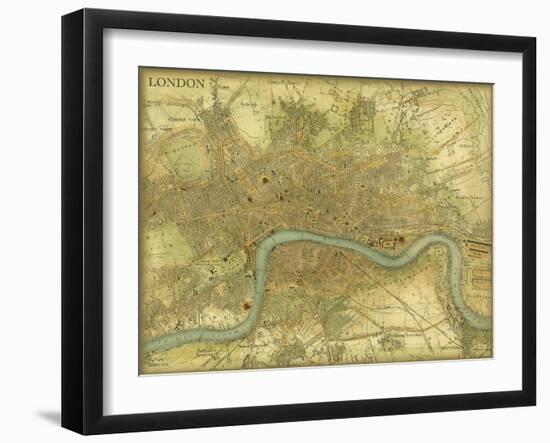 Map of London-Vision Studio-Framed Premium Giclee Print