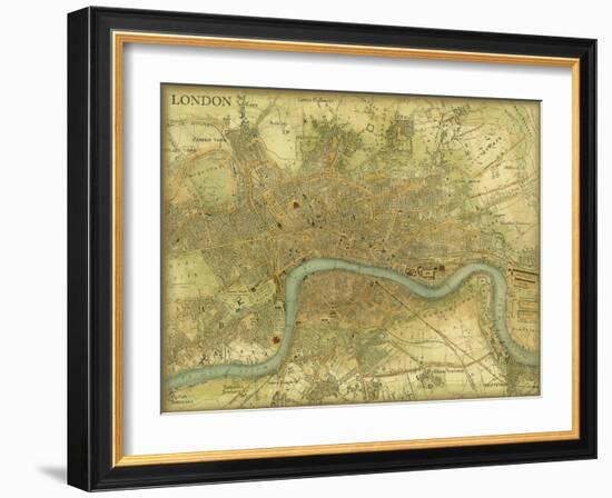 Map of London-Vision Studio-Framed Premium Giclee Print