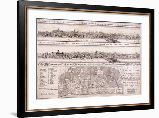 Map of London-Christopher Wren-Framed Giclee Print