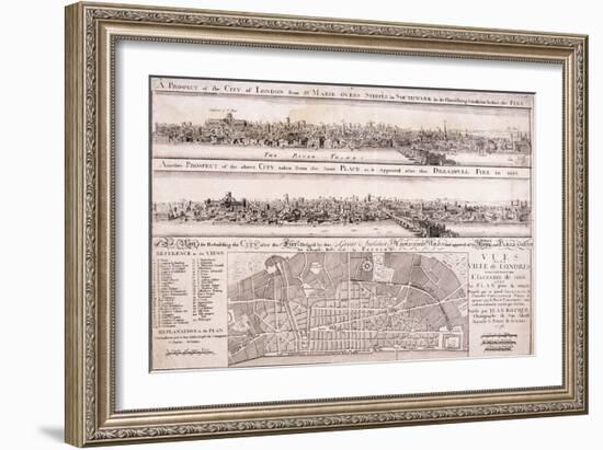 Map of London-Christopher Wren-Framed Giclee Print