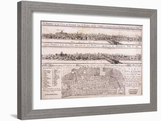 Map of London-Christopher Wren-Framed Giclee Print