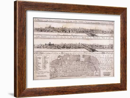 Map of London-Christopher Wren-Framed Giclee Print