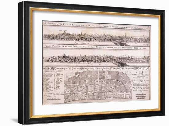 Map of London-Christopher Wren-Framed Giclee Print