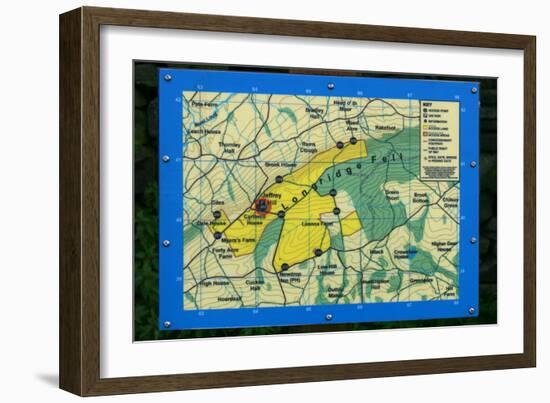 Map of Longridge Fell, Lancashire-Peter Thompson-Framed Photographic Print