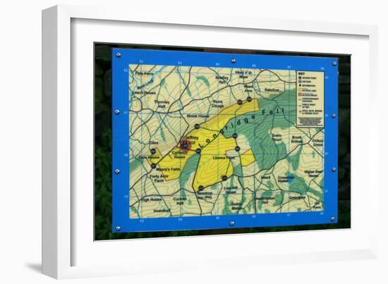 Map of Longridge Fell, Lancashire-Peter Thompson-Framed Photographic Print