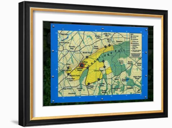 Map of Longridge Fell, Lancashire-Peter Thompson-Framed Photographic Print