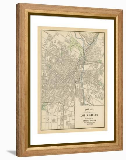 Map of Los Angeles-Wild Apple Portfolio-Framed Stretched Canvas