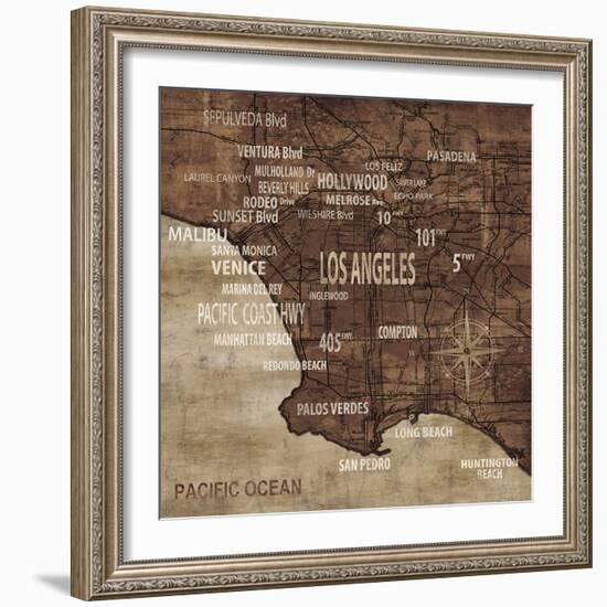 Map of Los Angeles-Luke Wilson-Framed Art Print