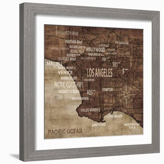 Map of Los Angeles-Luke Wilson-Framed Art Print