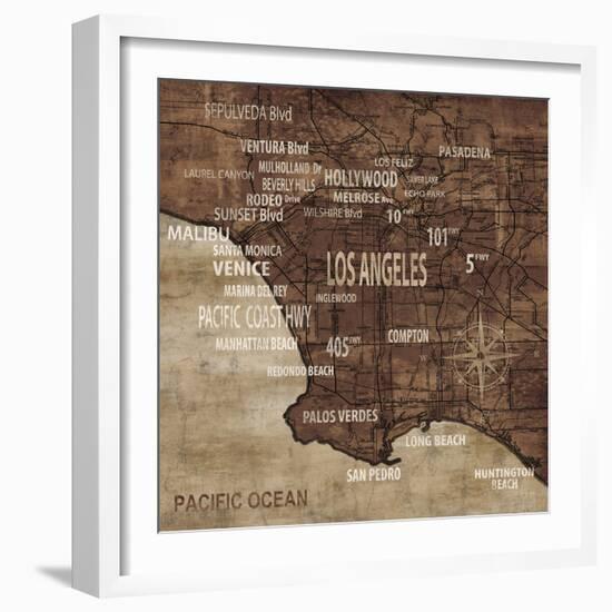 Map of Los Angeles-Luke Wilson-Framed Art Print