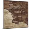 Map of Los Angeles-Luke Wilson-Mounted Art Print