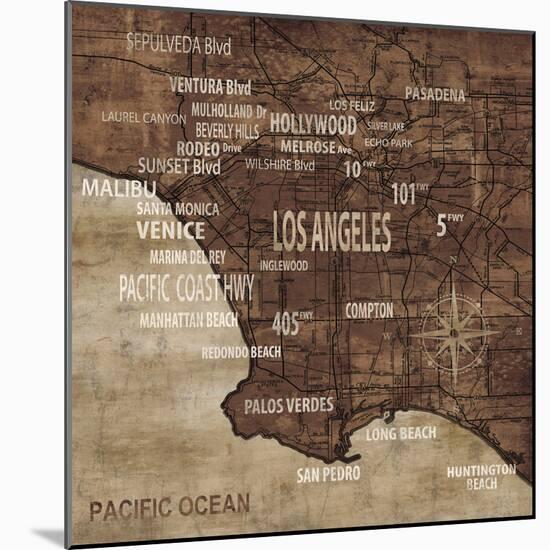 Map of Los Angeles-Luke Wilson-Mounted Art Print
