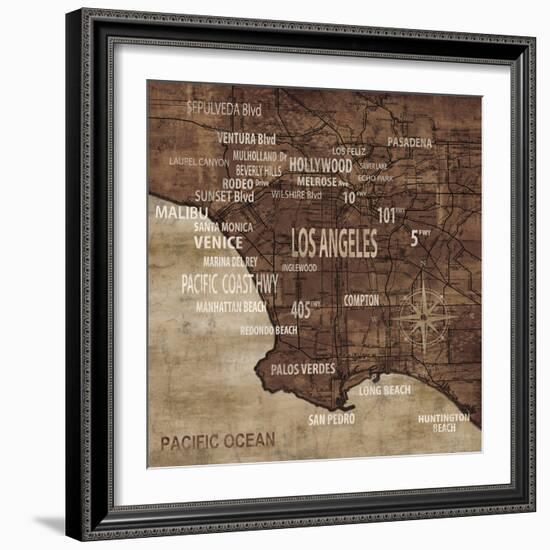 Map of Los Angeles-Luke Wilson-Framed Art Print