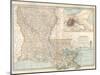 Map of Louisiana. United States. Inset Map of New Orleans and Vicinity-Encyclopaedia Britannica-Mounted Art Print